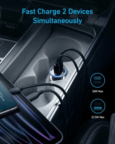 ANKER 52.5W Dual-Port Car Charger